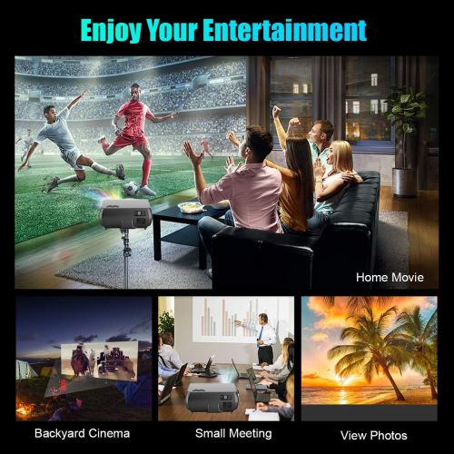  WiMiUS Newest P20 Native 1080P Projector 6800 Lux Video Projector Support 4K Dolby, ±50°Keystone Correction, Zoom Function, Compatible with PC Laptop Chromecast USB Stick Fire TV S