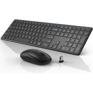 [아마존베스트]Wireless Keyboard and Mouse Combo, WisFox 2.4G Full-Size Slim Thin Wireless Keyboard Mouse for Windows, Computer, Desktop, PC, Laptop Mac