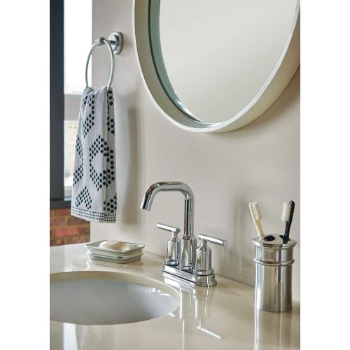  Moen DN0786CH Iso Towel Ring, Chrome with Moen DN0708CH Iso Pivoting Toilet Paper Holder, Chrome