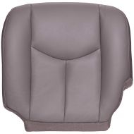 The Seat Shop Driver Bottom Replacement Seat Cover - Medium Dark Pewter (Gray) Leather (Compatible with 2003-2006 Chevrolet Tahoe, Suburban, Silverado, and GMC Yukon, Yukon XL, Sie