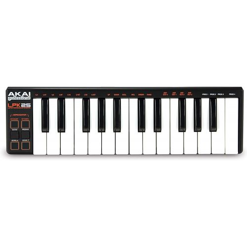  [아마존베스트]AKAI Professional LPK25 | USB-Powered MIDI Keyboard with 25 Velocity-Sensitive Synth Action Keys for Laptops (Mac & PC), Editing Software Included
