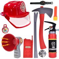 Liberty Imports 10 Pcs Fireman Gear Firefighter Costume Role Play Toy Set for Kids with Helmet and Accessories