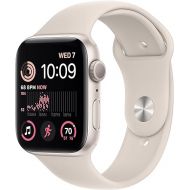 Apple Watch SE (2nd Gen) (GPS, 44mm) - Starlight Aluminum Case with Starlight Sport Band, M/L (Renewed)