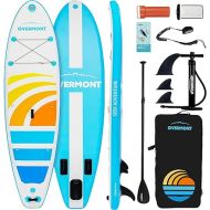 Overmont SUP Inflatable Stand Up Paddleboard Non-Slip Lightweight & Foldable with Paddle Board Accessories Including Adjustable SUP Manual Pump Removable Fin Surfing Leash Waterproof Bag Backpack