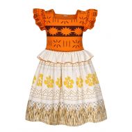 AmzBarley Moana Dress for Girls Fancy Party Cosplay Dress up Outfits Costumes Age 1-12 Years