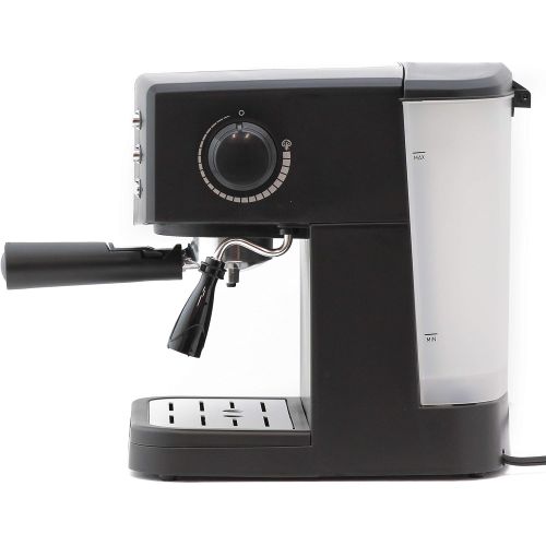  West Bend 55100 Machine 15 Bar Pressure Pump Espresso Coffee Latte and Cappuccino Maker with Dual Heating System, Black