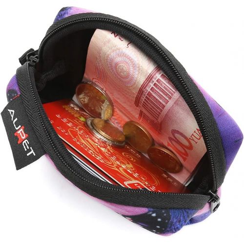  AUPET Purple Butterfly Design Digital Camera Case Bag Pouch Coin Purse with Strap for Sony Samsung Nikon Canon Kodak
