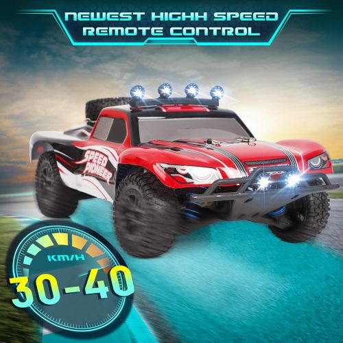  EP EXERCISE N PLAY RC Cars, 1/18 Scale High-Speed Remote Control Car for Adults Kids, 40+ kmh 4WD 2.4GHz Off-Road Monster RC Truck, All Terrain Electric Vehicle Toy Boy Gift with 2 Batteries for 40+