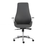 Euroe Style Euro Style Bergen Contoured Adjustable Office Chair with Chromed Accent, High Back, Gray
