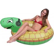 GoFloats Rockin’ Turtle Party Tube Inflatable Raft | Fun Pool Float for Adults and Kids