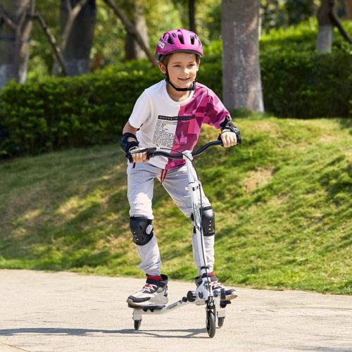  Wesoky Swing Wiggle Scooter 3 Wheels for Kids Ages 3-8 with 3-Level Adjustable Height Handlebar, Foldable Drifting Scooter Self-Propelled Push Kick Scooter for Boys and Girls Childrens Da