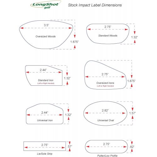  LongShot Golf Woods & Universal Irons Impact Label Pack - 250 Universal Iron & 250 Standard Wood Labels