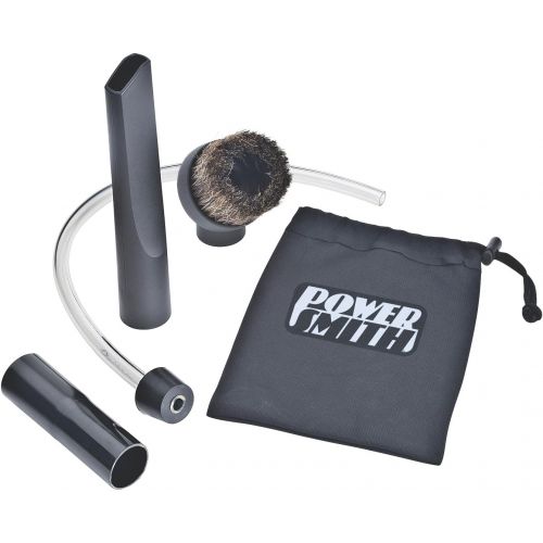  PowerSmith PAAC302 Ash Vacuum Deep Cleaning Kit with Crevice Tool, Brush Nozzle, Pellet Stove Hose, Adapter, and Storage Bag,Black