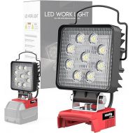 Cordless Led Work Light for Milwaukee 18v Battery, Mtiolhig 30W 3000Lumens Battery Powered Light with USB & Type-C Charging Ports and Low Voltage Protection for Workshop,Underhood,Emergency, Garage
