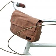 TOURBON Bike Bag Waxed Canvas Bicycle Handlebar Bag Zipper Closure Pouch Crossbar Front Frame Basket Cycling Saddebag Under Seat Strap-on Rear Rack Pannier