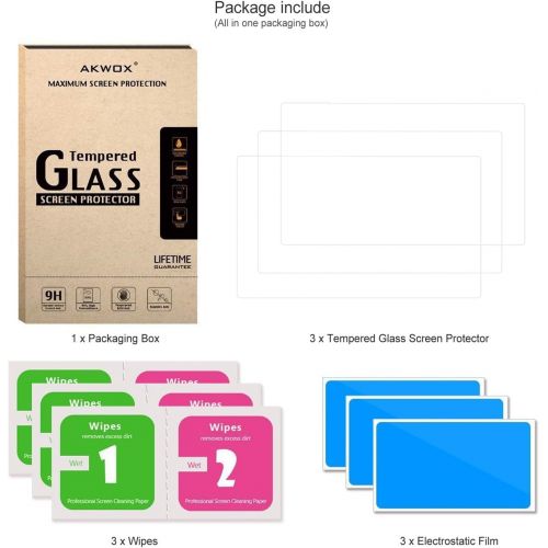  (Pack of 3) Tempered Screen Protector For Nikon D7100 D7200 D800 D800e D810 D750 D600 D610 D500, Akwox [0.3mm 2.5D High Definition 9H] Optical LCD Premium Glass Protective Cover