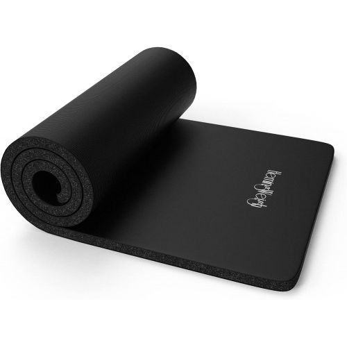  HemingWeigh Extra Thick Yoga Mat for Women and Men With Strap, 72x23 in Large Non-slip Exercise Mat for Home Workout Outdoor Training Pilates Stretching, Fitness Pad Cushions Knees