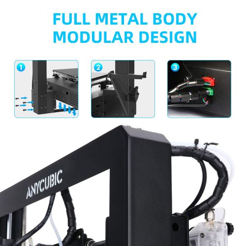  ANYCUBIC MEGA S FDM 3D Printer with Updated Extruder, All Metal Frame, Free Test Filament, DIY Printer Works with TPU/PLA/ABS Print Size 8.27(L) x 8.27(W) x 8.07(H) inches