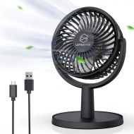 [아마존베스트]LEMOISTAR Mini Desk Fan, USB Powered Desktop Fan with 4 Speeds, Small but Powerful Strong Airflow Work Quiet, 310° Adjustment, Portable Personal Air Circulator Fan for DesktopTable Office Be