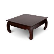 NES Furniture Fine Handcrafted Solid Mahogany Wood Opium Coffee Table, 32, Light Brown