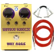 Way Huge WHE103 Saffron Squeeze Compressor Analog Guitar Effect Pedal + Cables