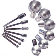 Measuring Cups and Spoons Set by Acutos. Stainless Steel 13-Piece Set, 6 Cups and 7 Spoons Nesting Perfectly. Measure Dry and Liquid Ingredients with Premium Metal Measuring Cups a