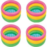 Intex 34in x 10in Sunset Glow Soft Inflatable Baby/Kids Swimming Pool (4 Pack)