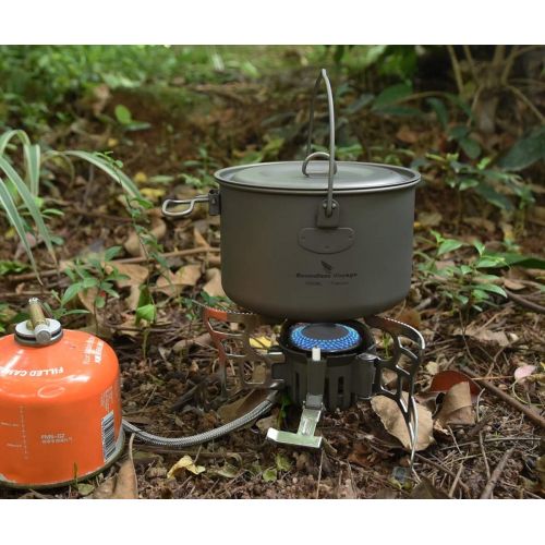  usharedo Outdoor 750ml 800ml 1100ml 1300ml Titanium Pot with Lid Folding Bail Handle Camping Hiking Picnic Ultralight Water Bottle Cup Mug Spork Set