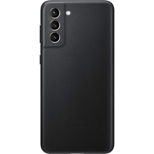 삼성 Samsung Galaxy S21+ Case, Leather Back Cover - Black (US Version)
