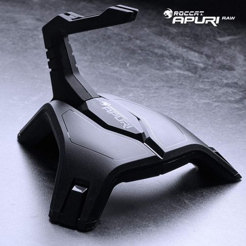 [아마존베스트]Roccat Apuri Raw Gaming Mouse Bungee with Zero Drag, Stability by Weights and Rubber Feet, Easy Cable Management, Black