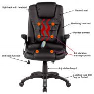 Alek...Shop Executive Ergonomic Massage Chair Body Heated Vibrating, Relax Home Office Chair, Black