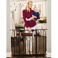 Regalo Home Accents Extra Wide Walk Thru Baby Gate, Includes Decor Hardwood, 4-Inch Extension Kit, 4-Inch Extension Kit, 4 Pack of Pressure Mount Kit and 4 Pack of Wall Cups and Mo