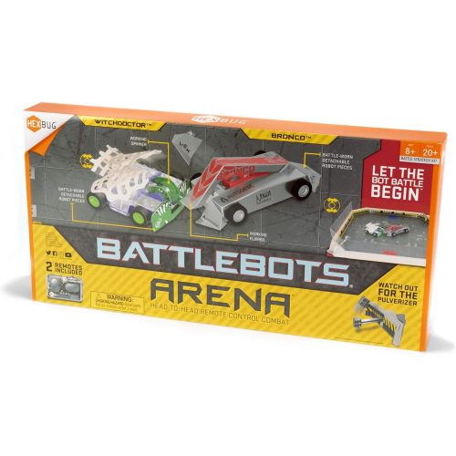  HEXBUG BattleBots Arena Bronco & Witch Doctor - Battle Bot with Game Board and Accessories - Remote Controlled Toy for Kids - Batteries Included with Hex Bug Robot Playset