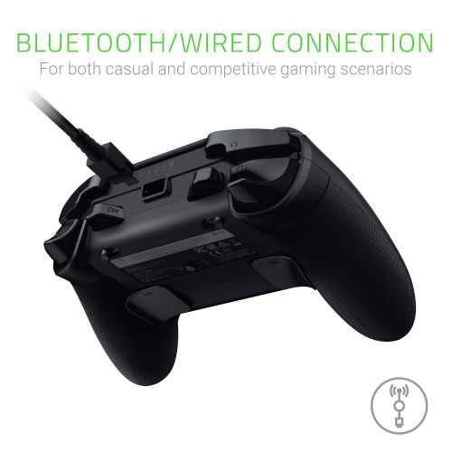 레이저 Razer Raiju Tournament Edition Quartz - Wireless and Wired Gaming Controller with Mecha Tactile Action Buttons, Interchangeable Parts and Quick Control Panel, compatible with PS4 a