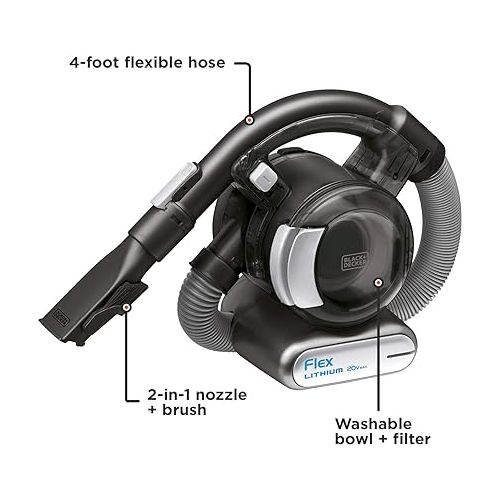  BLACK+DECKER 20V Max Flex Cordless Stick Vacuum with Floor Head and Pet Hair Brush (BDH2020FLFH)