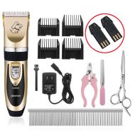 Hoochye hoochye Dog Grooming Clippers Pet Hair Trimmers-Professional Rechargeable Low Noise Cordless Dog cat Grooming Clippers