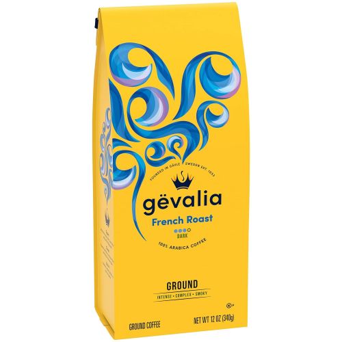  Gevalia French Roast Ground Coffee (12 oz Bags, Pack of 6)