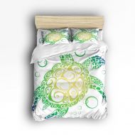 Vandarllin Full Size Bedding Set- Sea Turtles Duvet Cover Set Bedspread for Childrens/Kids/Teens/Adults, 4 Piece 100% Cotton