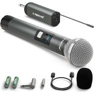 Phenyx Pro Single Digital Wireless Microphone System, w/1 Metal Handheld Dynamic Microphone, Mini Receiver, 15 UHF Frequencies, Cordless Microphone for Karaoke, DJ, Singing, Church, Wedding(PDP-1-1H)