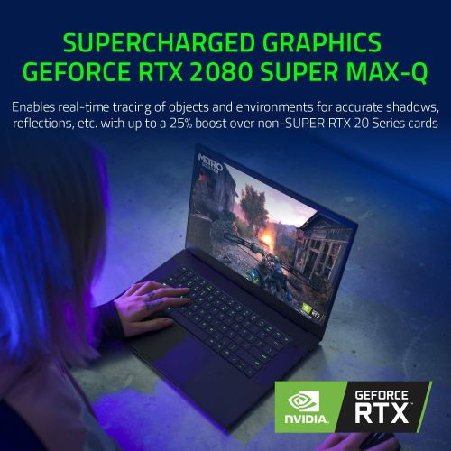 레이저 Razer Blade 15 Advanced Gaming Laptop 2020: Intel Core i7-10875H 8-Core, NVIDIA GeForce RTX 2080 Super Max-Q, 15.6” FHD 300Hz, 16GB RAM, 1TB SSD, CNC Aluminum, Chroma RGB Lighting,