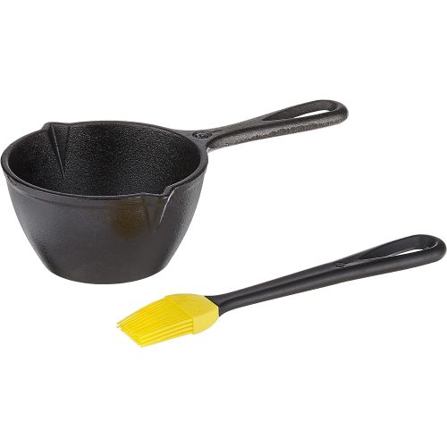롯지 Lodge Cast Iron Silicone Brush Melting Pot, 15.2 oz, Black