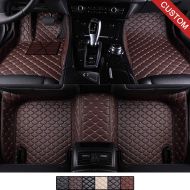 VEVAE Custom Car Floor Mats for BMW E66 7 Series 730Li/740Li/750Li/760Li 2002-2008 Laser Measured Faux Leather, All Weather Full Coverage Waterproof Carpets XPE Car Liner (Coffee)