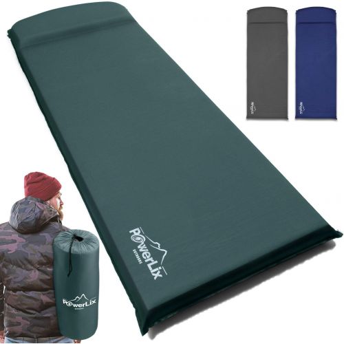  [아마존베스트]Powerlix Sleeping Pad - Self-Inflating Foam Pad  Insulated Ultralight Camping Mat for Camping, Backpacking, Hiking  Compact & Lightweight Air Matters for A Tent, Includes A Carry