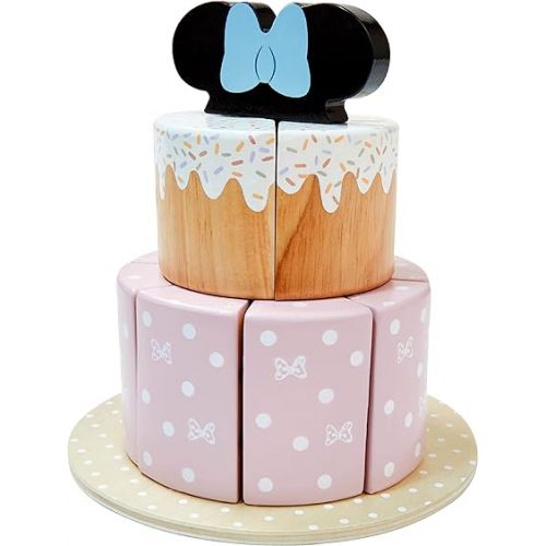  Just Play Disney Wooden Toys Minnie Mouse Tea Set, Pretend Play, Officially Licensed Kids Toys for Ages 3 Up, Amazon Exclusive