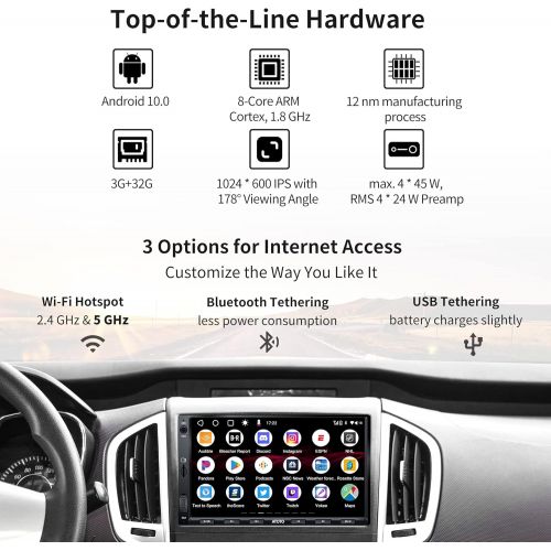  [New] ATOTO S8 Standard 7 inch Double-DIN Car Stereo Android in-Dash Navigation, Wireless CarPlay & Android Auto, USB Tethering, 2 Bluetooth, HD Rearview with LRV, IPS Display, SCV