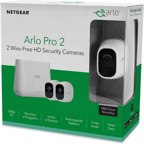  [무료배송] 알로 프로 2 무선 스마트홈 보안 CCTV 카메라 시스템 - 카메라 2팩 (리퍼 제품) Arlo Pro 2 Home Security Camera System-2 pack(VMS4230P) (Renewed)