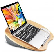 [아마존베스트]HUANUO Lap Desk - Fits up to 14 inch Slim Laptop, Laptop Stand with Pillow Cushion & Bamboo Grain Platform on Bed & Sofa, with Cable Hole & Anti-Slip Strip