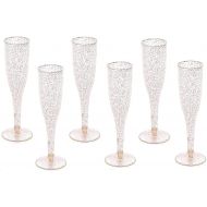 [아마존베스트]Oojami Gold Glitter Plastic Classicware Glass Like Champagne Wedding Parties Toasting Flutes (1 Box = Quantity 30)