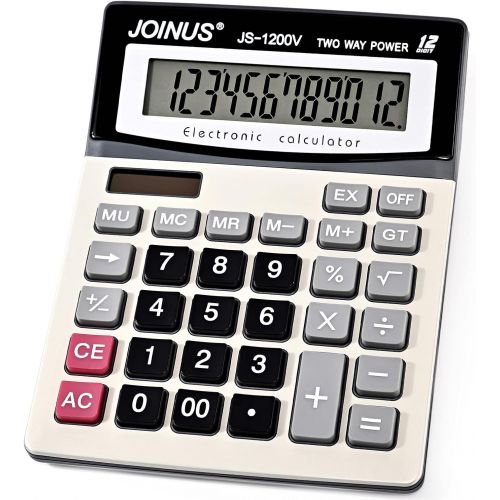  SKY/2 Calculator, Standard Function Desktop Calculator with 12-Digit Large LCD Display and Big Sensitive Computer Keys, Solar Battery Dual Power Calculator，Easy to use Basic Calculator