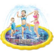 Toyvian Splash Sprinkler Pad for Kids,Kiddie Baby Pool,67 Outdoor Party Water Mat Toys, Inflatable Water Toys Swimming Pool for 2-12 Years Old Toddlers Baby Kids Children